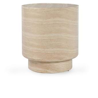 Mckenna Outdoor Concrete 18" Round End Table Travertine by Classic Home