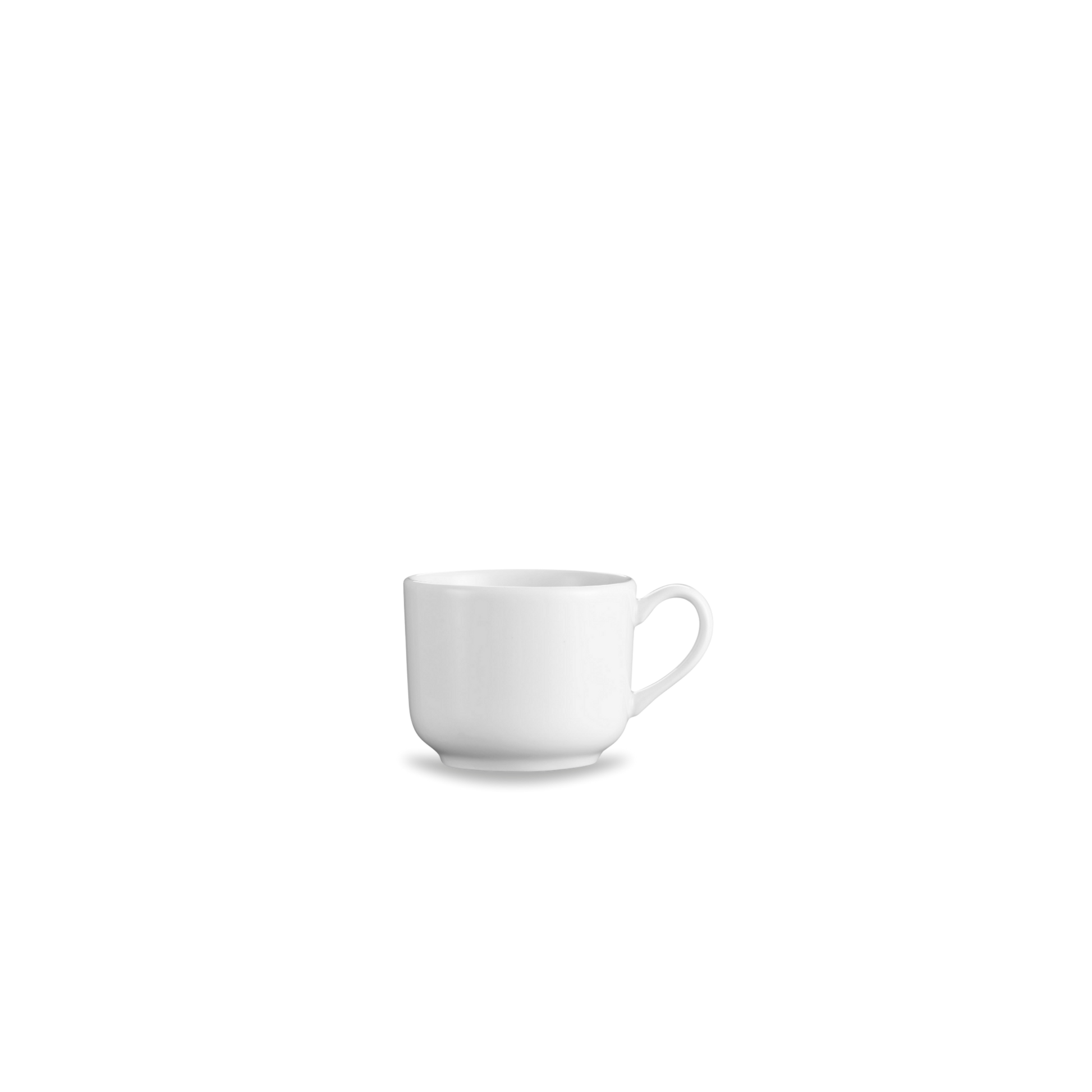 White ceramic mug on a white background