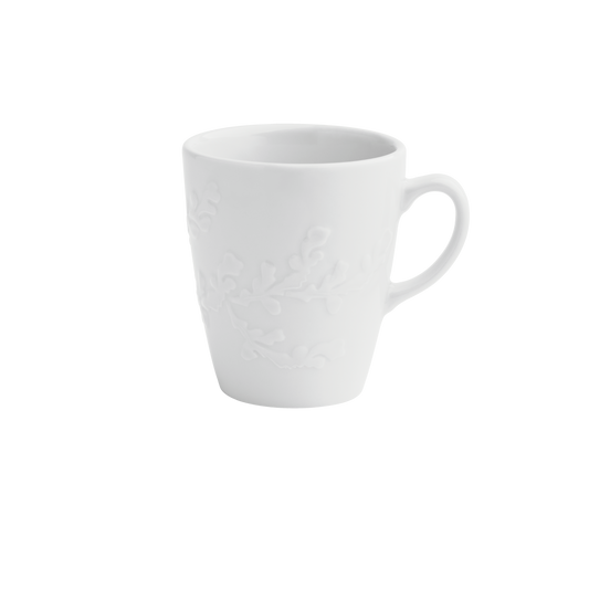White textured mug on a white background