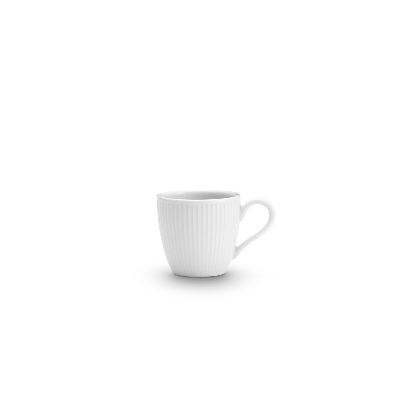 White ceramic mug on a white background
