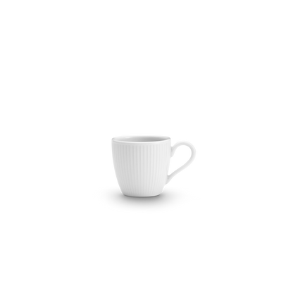 White ceramic mug on a white background
