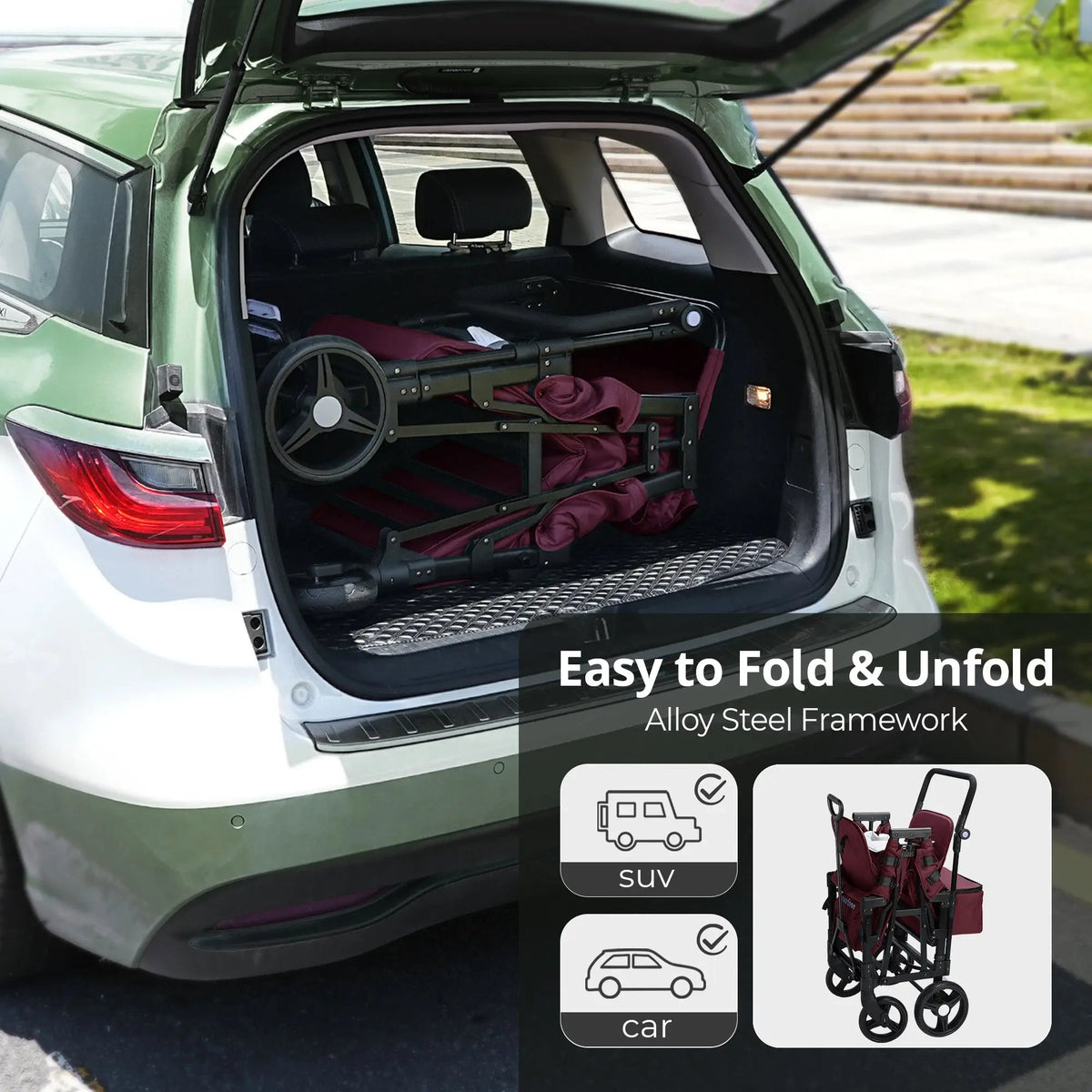 Momfann Stroller Wagon for Kids – 2-Seater All-Terrain Baby Wagon