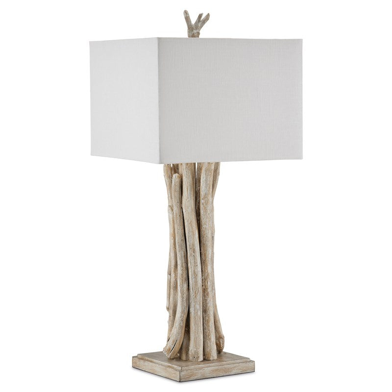 Driftwood Whitewash Table Lamp by Currey and Company
