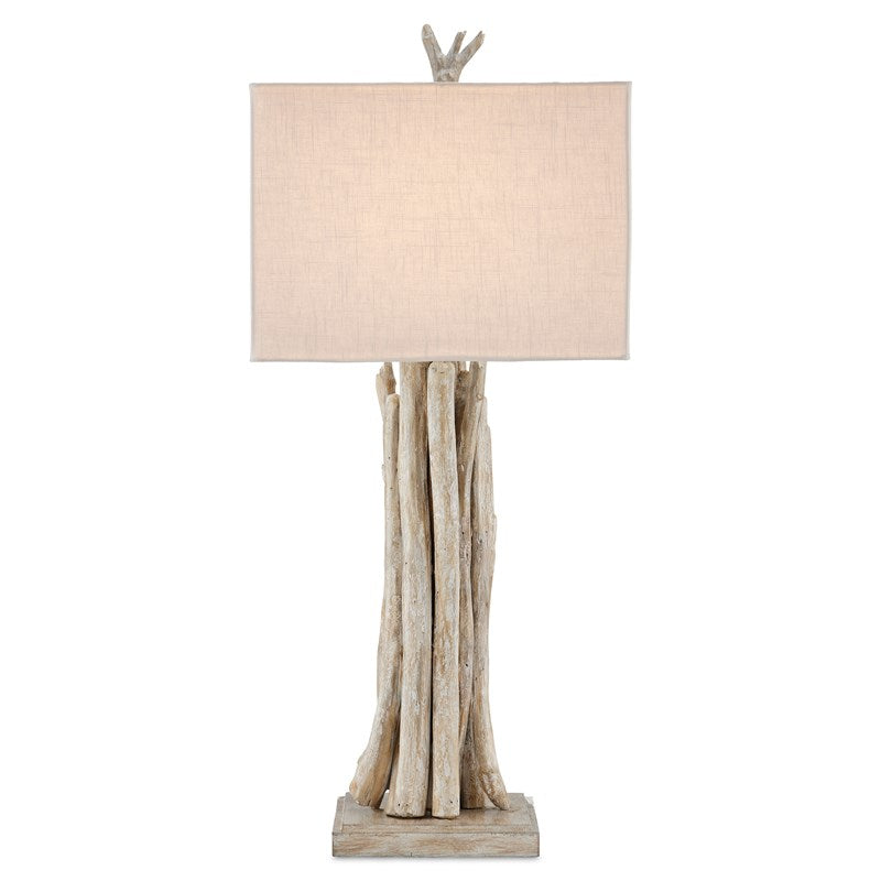 Driftwood Whitewash Table Lamp by Currey and Company