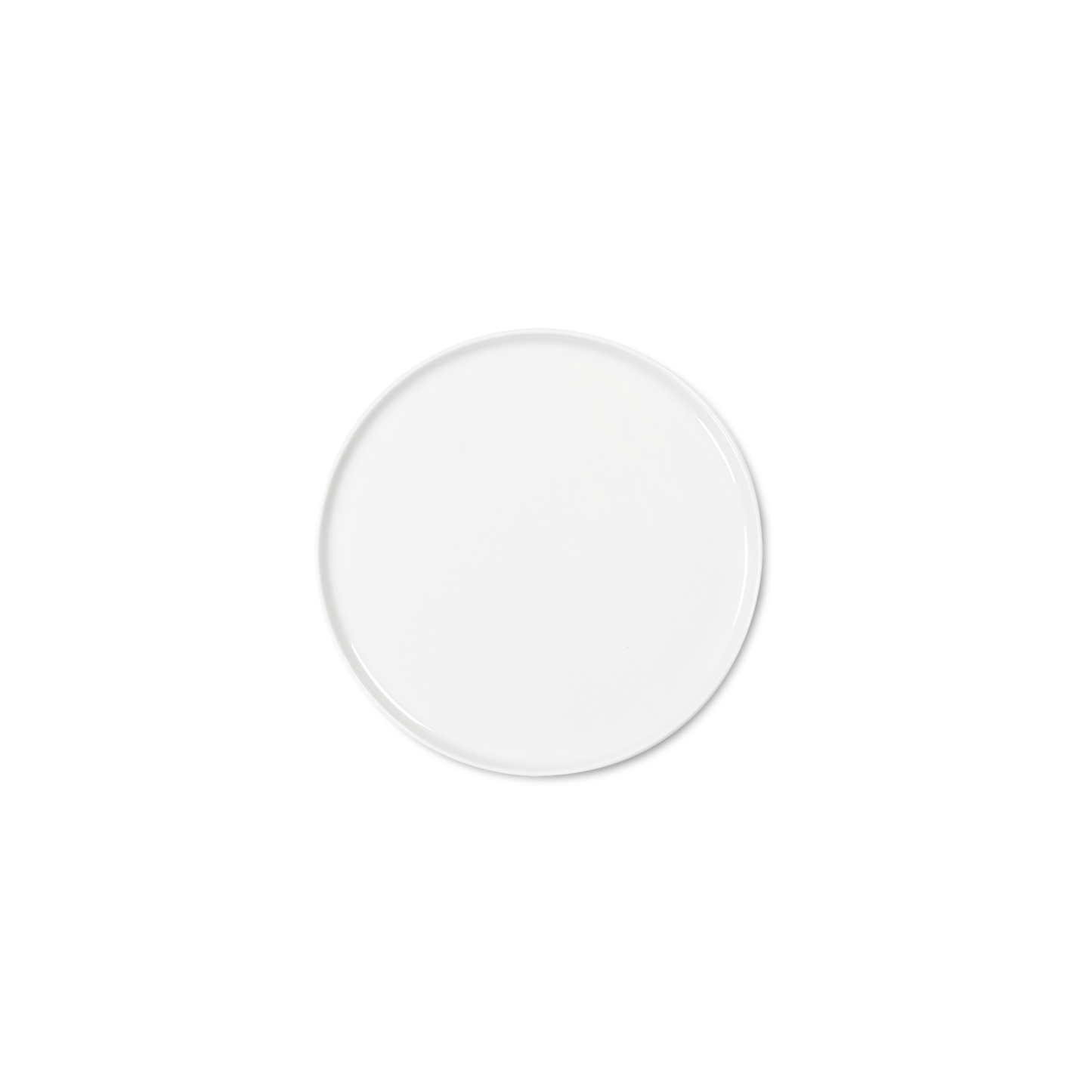 Plain white plate on a white background