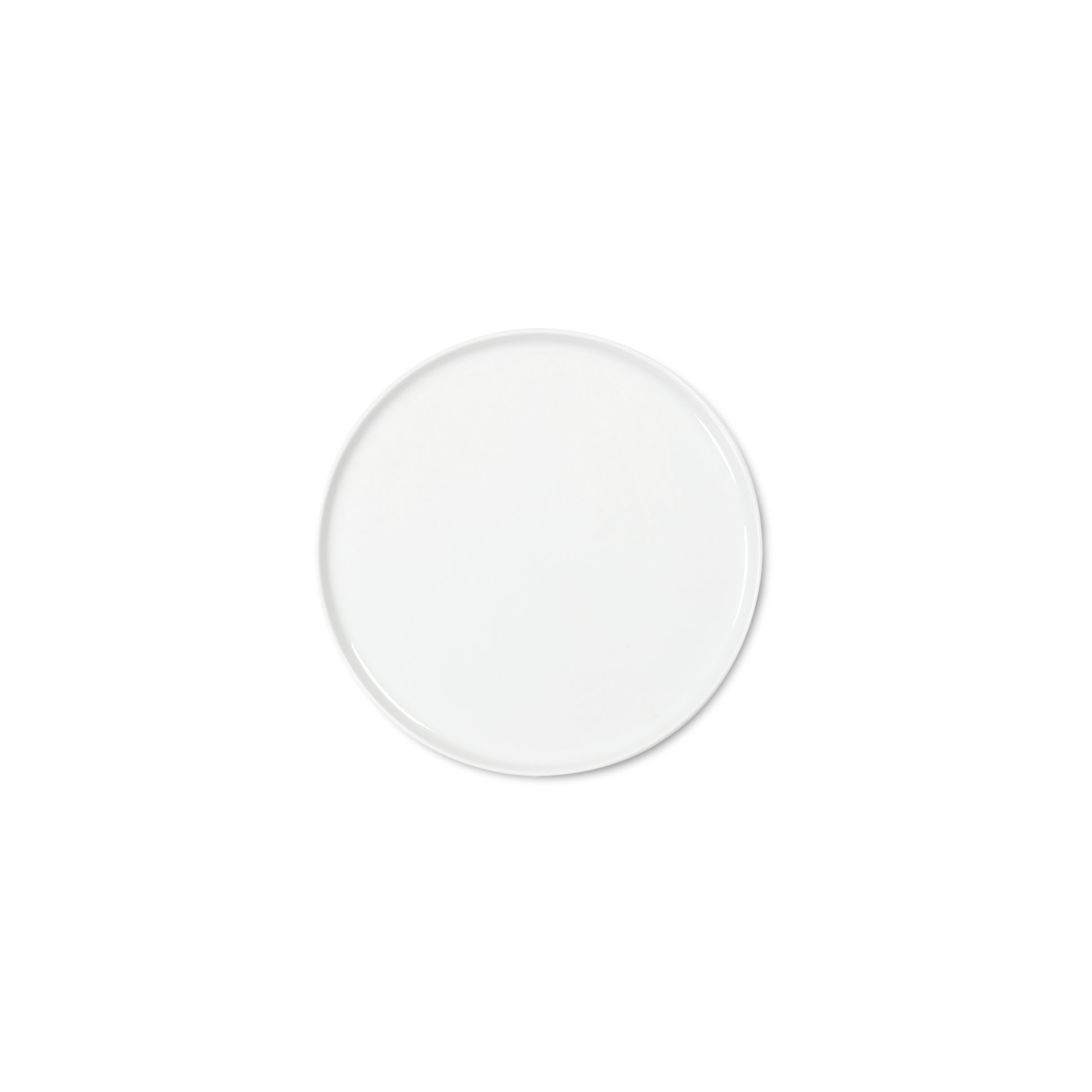 Plain white plate on a white background