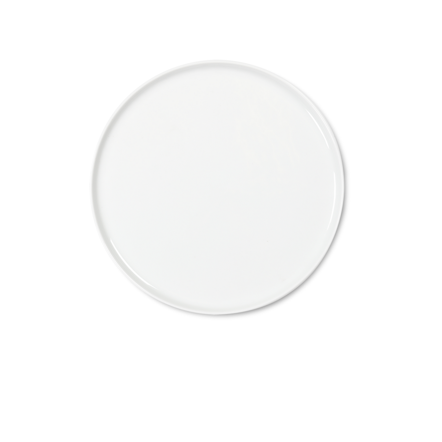 Plain white plate on a white background