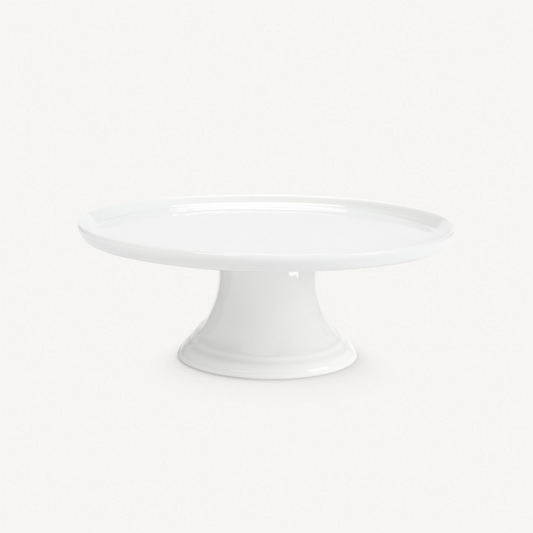 White cake stand on a white background