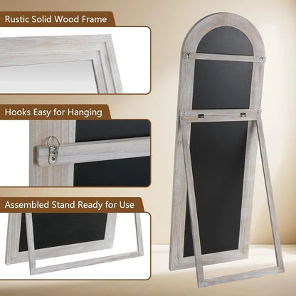 MELOMOIR Arched Full Length Floor Mirror with Solid Wood Frame