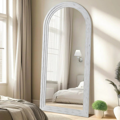 MELOMOIR Arched Full Length Floor Mirror with Solid Wood Frame