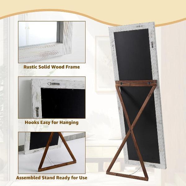 MELOMOIR Rustic Farmhouse Full Length Wood Floor Mirror
