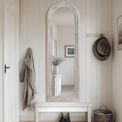 MELOMOIR Arched Full Length Floor Mirror with Solid Wood Frame