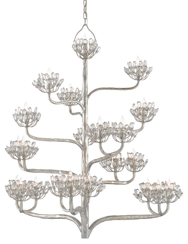Agave Americana Silver Chandelier by Currey and Company