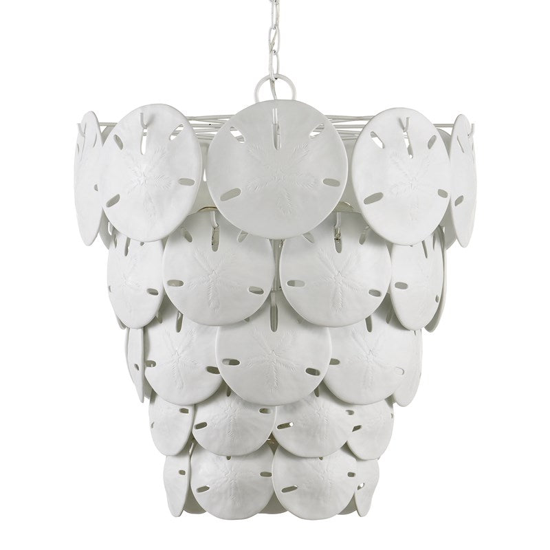 Tulum White Chandelier by Currey and Company