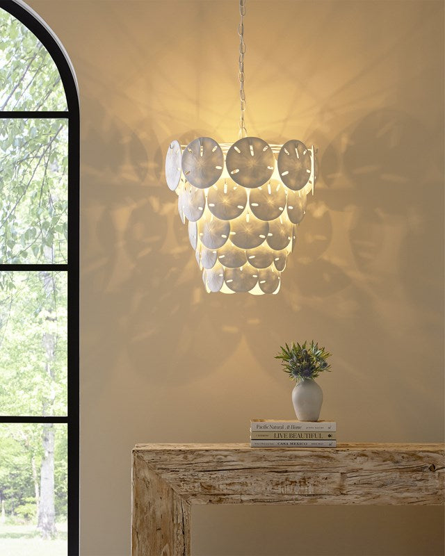 Tulum White Chandelier by Currey and Company