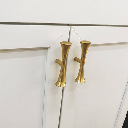 Satin Gold "Century" MCM 01 Drawer Pull - Cabinet Hardware
