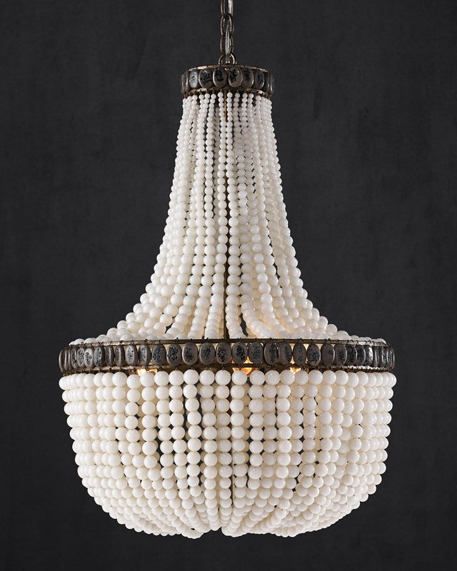 Hedy Cream Beaded Glass Chandelier by Currey and Company
