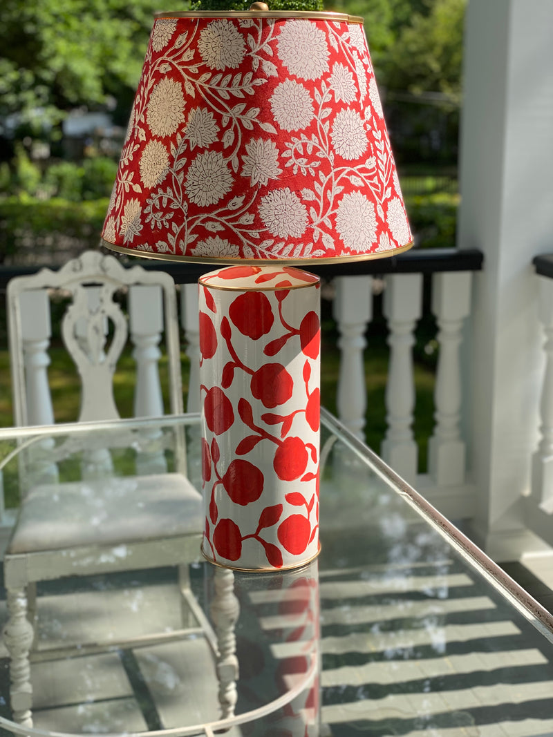 Hand Painted Isolde Table Lamp in Coral by Dana Gibson
