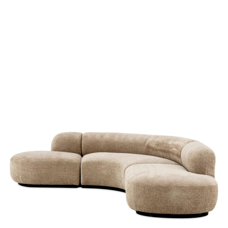 3 Piece Contemporary Sofa in Sand by Tara Shaw side view