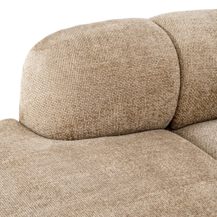 3 Piece Contemporary Sofa in Sand by Tara Shaw close up 
