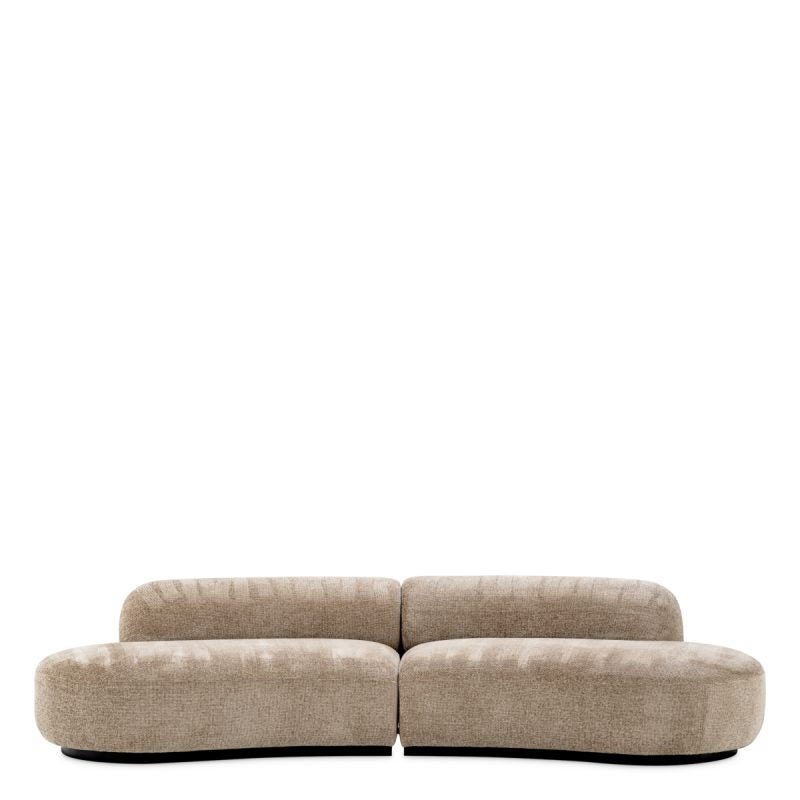 2 Piece Contemporary Sofa In Sand by Tara Shaw front view