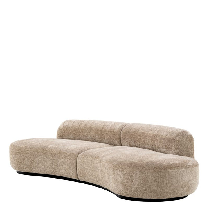 2 Piece Contemporary Sofa In Sand by Tara Shaw end view