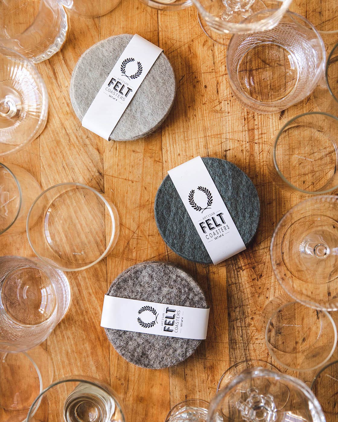 Artisan Felt Coasters - Set of 4