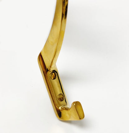 Unlacquered Polished Brass "Zen" Wall Coat and Hat Hook