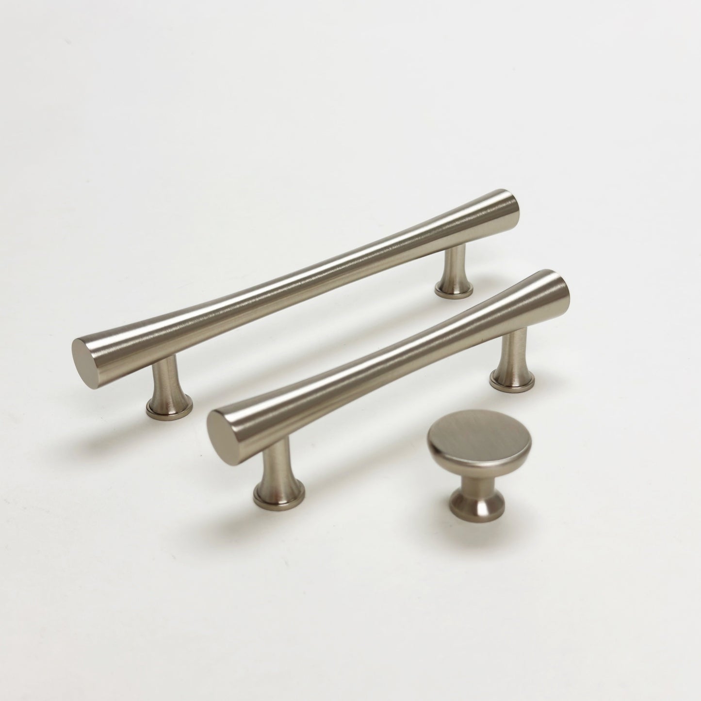 Brushed Nickel Cabinet Hardware "Collin" Drawer Pulls and Cabinet Knobs
