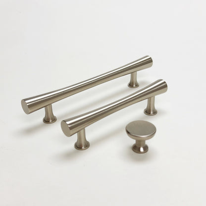 Brushed Nickel Cabinet Hardware "Collin" Drawer Pulls and Cabinet Knobs