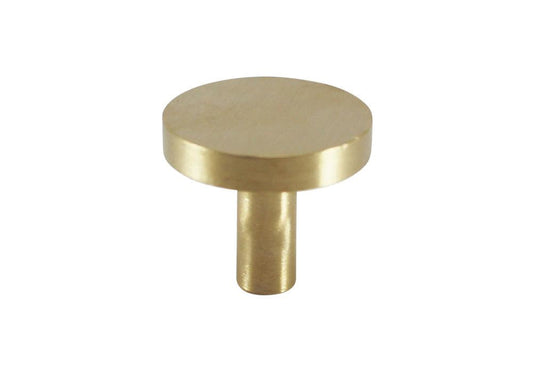 Modern Round Knob, Brass