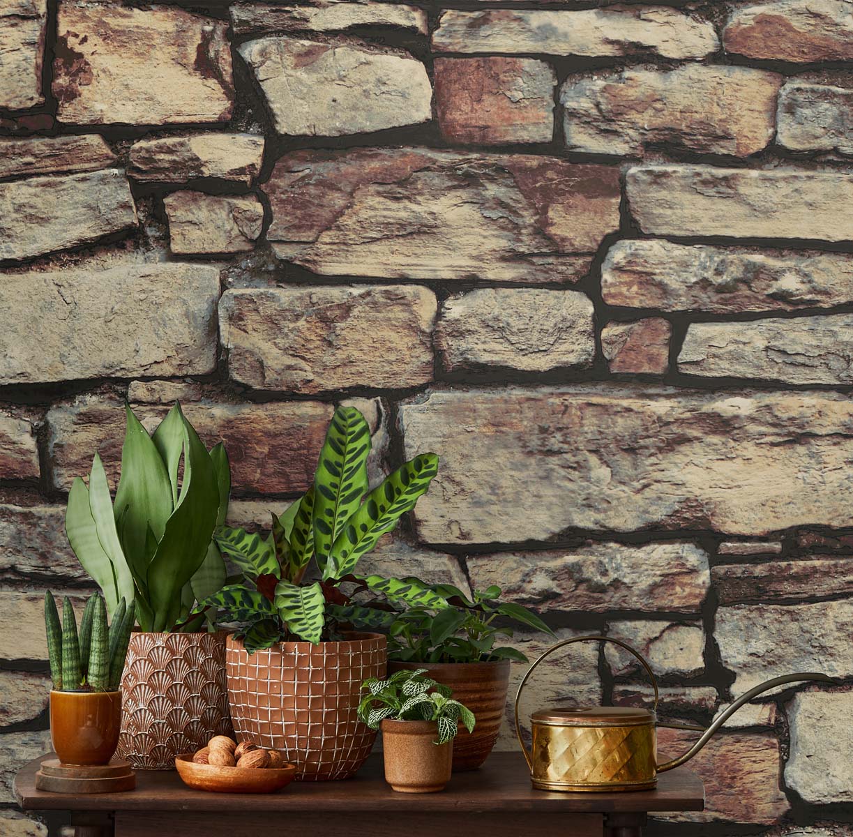 Cornish Faux Stone Peel and Stick Removable Wallpaper