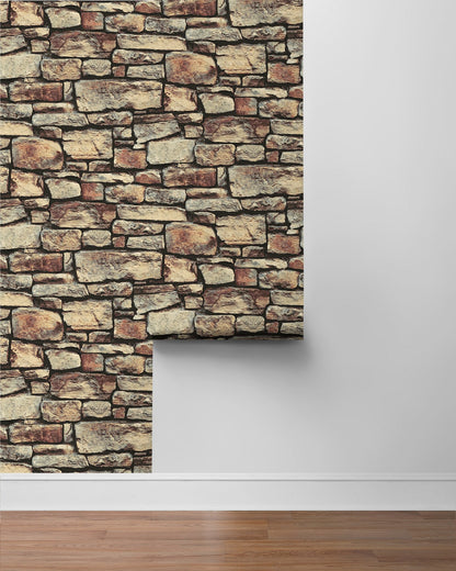 Cornish Faux Stone Peel and Stick Removable Wallpaper