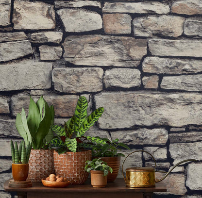 Cornish Faux Stone Peel and Stick Removable Wallpaper