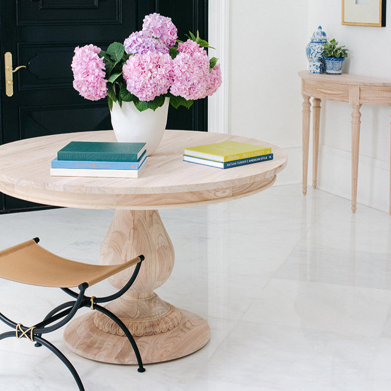 48" Charlotte Pedestal Table (Natural)- 15% Discount thru April 7th