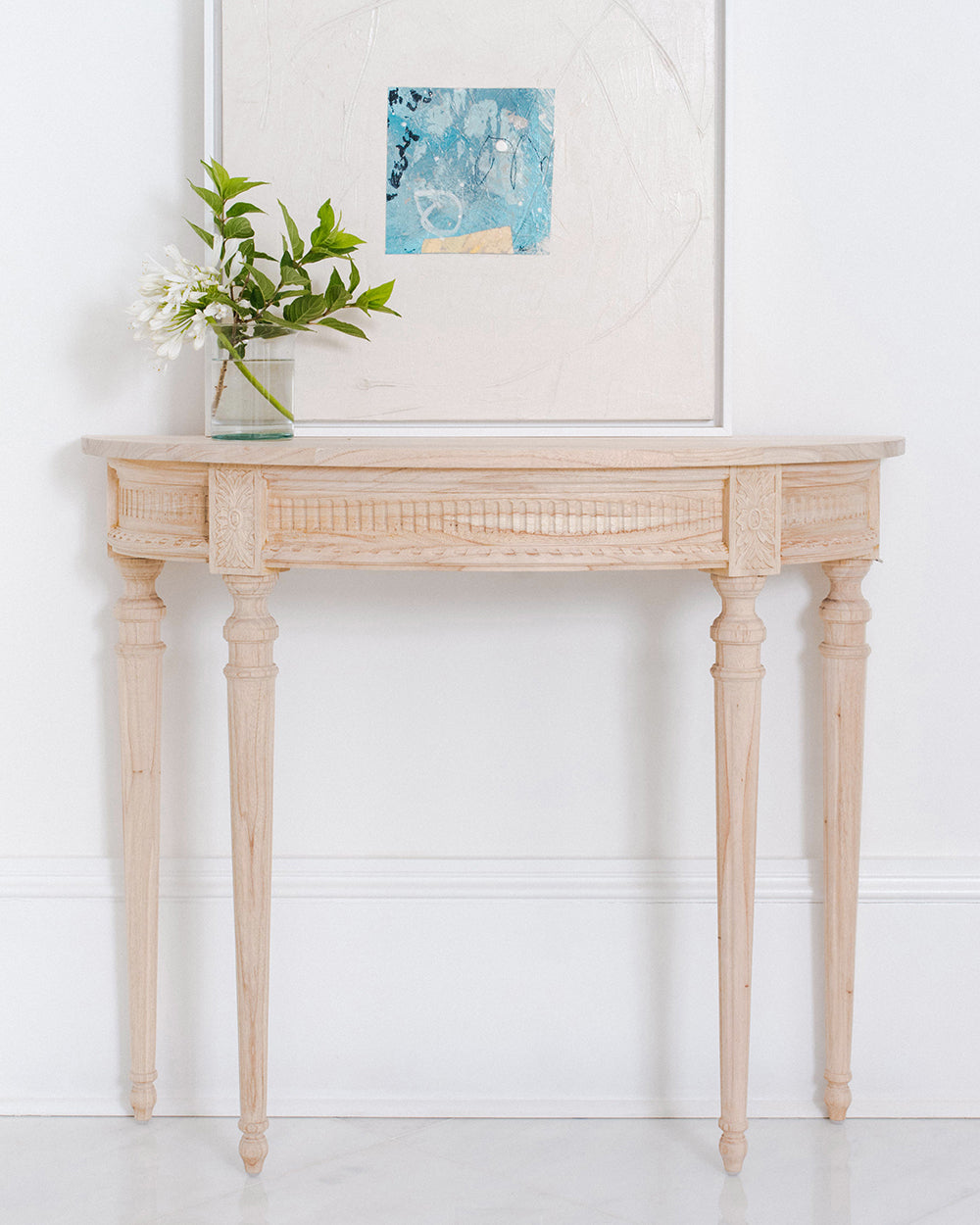 Camille Demilune Console Table (Natural) by Ave Home