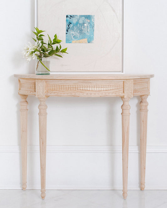 Camille Demilune Console Table (Natural) by Ave Home