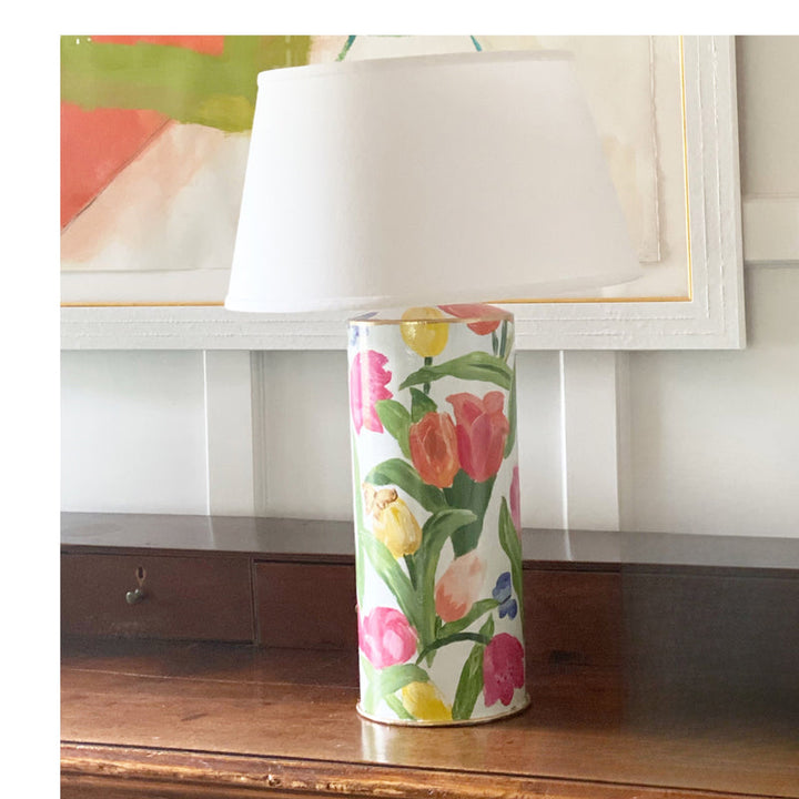 Hand Painted Dutch Tulip Lamp by Dana Gibson