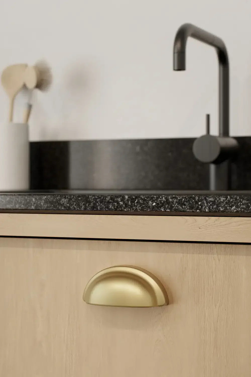 Dark Brushed Gold "Baron" Cup Pull and Knobs