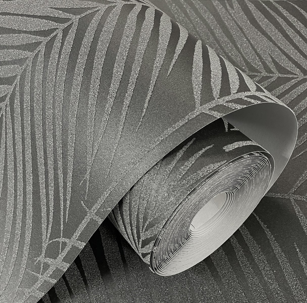 Persei Palm Glass Beaded Botanical Unpasted Wallpaper