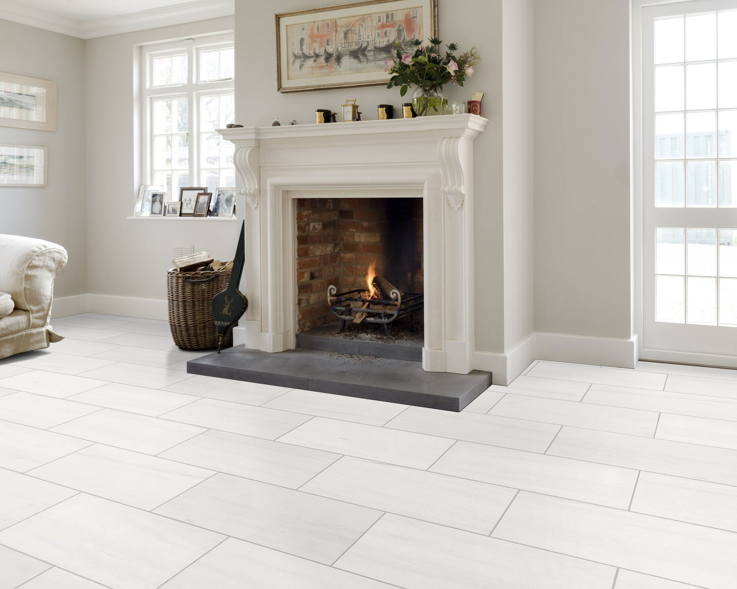 Bianco Dolomite Standard Marble Polished Floor and Wall Tile - Livfloors Collection