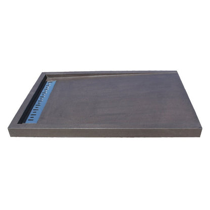 Black Andesite Rectangular Shower Base Hand-carved from Solid Block (W)32" (L)48" (H)3"
