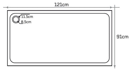 Black Andesite Rectangular Shower Base Hand-carved from Solid Block (W)32" (L)48" (H)3"