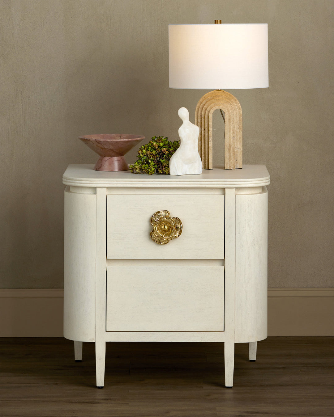 Briallen White Nightstand by Currey and Company