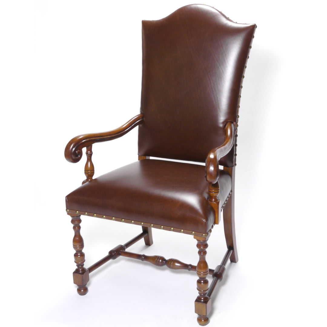 Brown Leather Arm Chair by French Market Collection