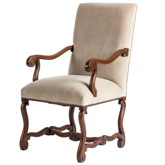 Conti Upholstered Tan Arm Chair