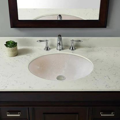 Botticino Marble Natural Stone Oval Shape Above Vanity Vessel Sink Honed (W)16" (L)20.5" (H)6"