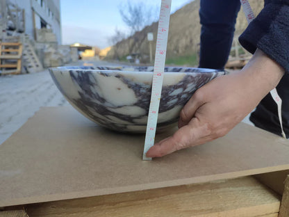 Calacatta Viola Marble Oval Shape Above Vanity Bathroom Sink (W)18" (L)14" (H)5"