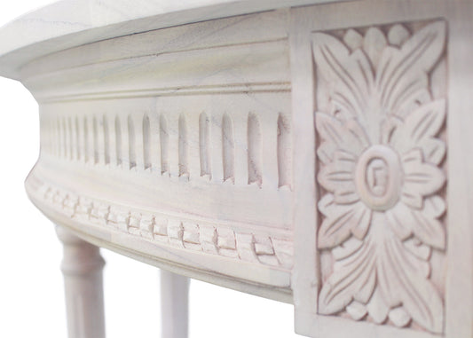Camille Demilune (White Wash) Console Table by Ave Home