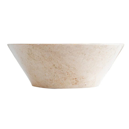 Cappuccino Beige Marble V-Shape Tapered Above Vanity Bathroom Sink Polished (D)16" (H)6"